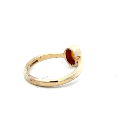 9ct yellow gold ring in size P with a smooth polished finish, unbranded jewelry perfect for elegant wear