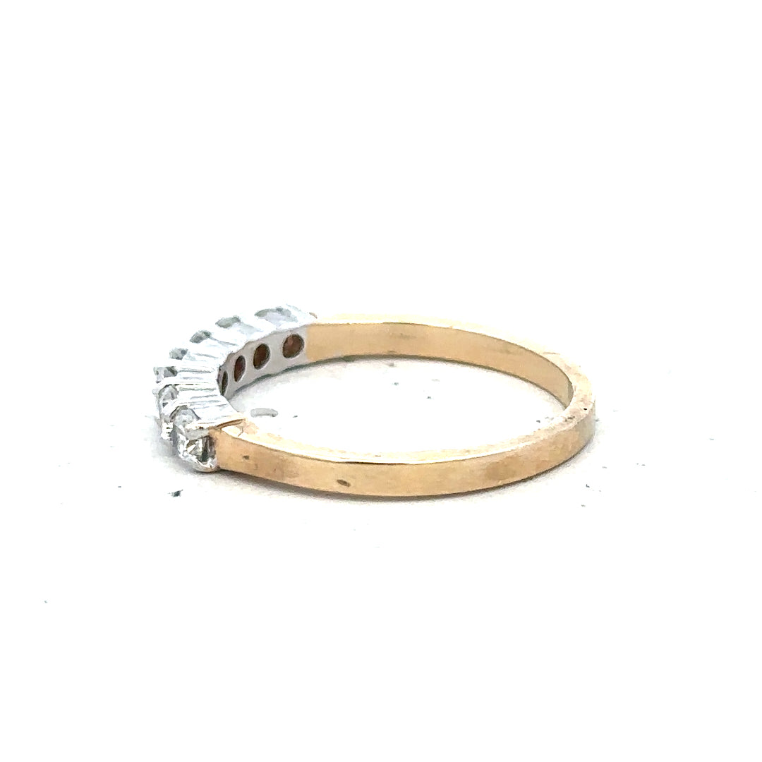 9ct yellow gold ring size P with a smooth band, unbranded jewelry, showcasing a classic and elegant design.