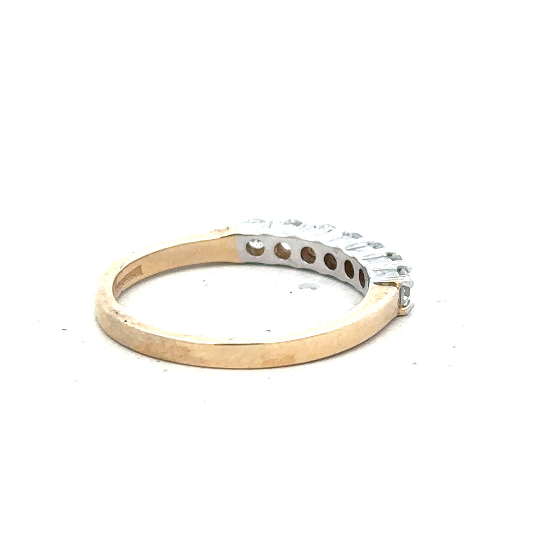 9ct yellow gold ring in size P with a simple, smooth band, unbranded jewelry for everyday wear.