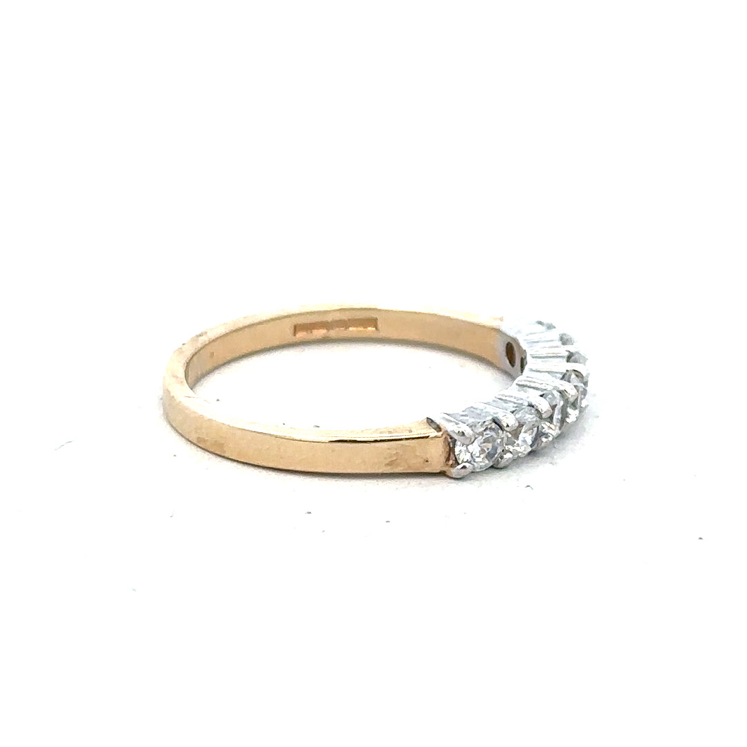 9ct yellow gold ring in size P with a simple band, unbranded jewelry, showcasing a close-up of the gold finish and craftsmanship.