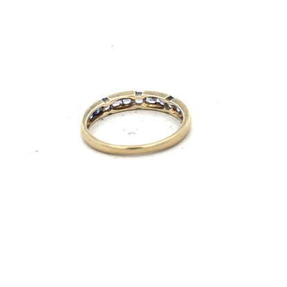 9ct yellow gold ring size P with a smooth polished band, unbranded jewelry accessory for elegant style.