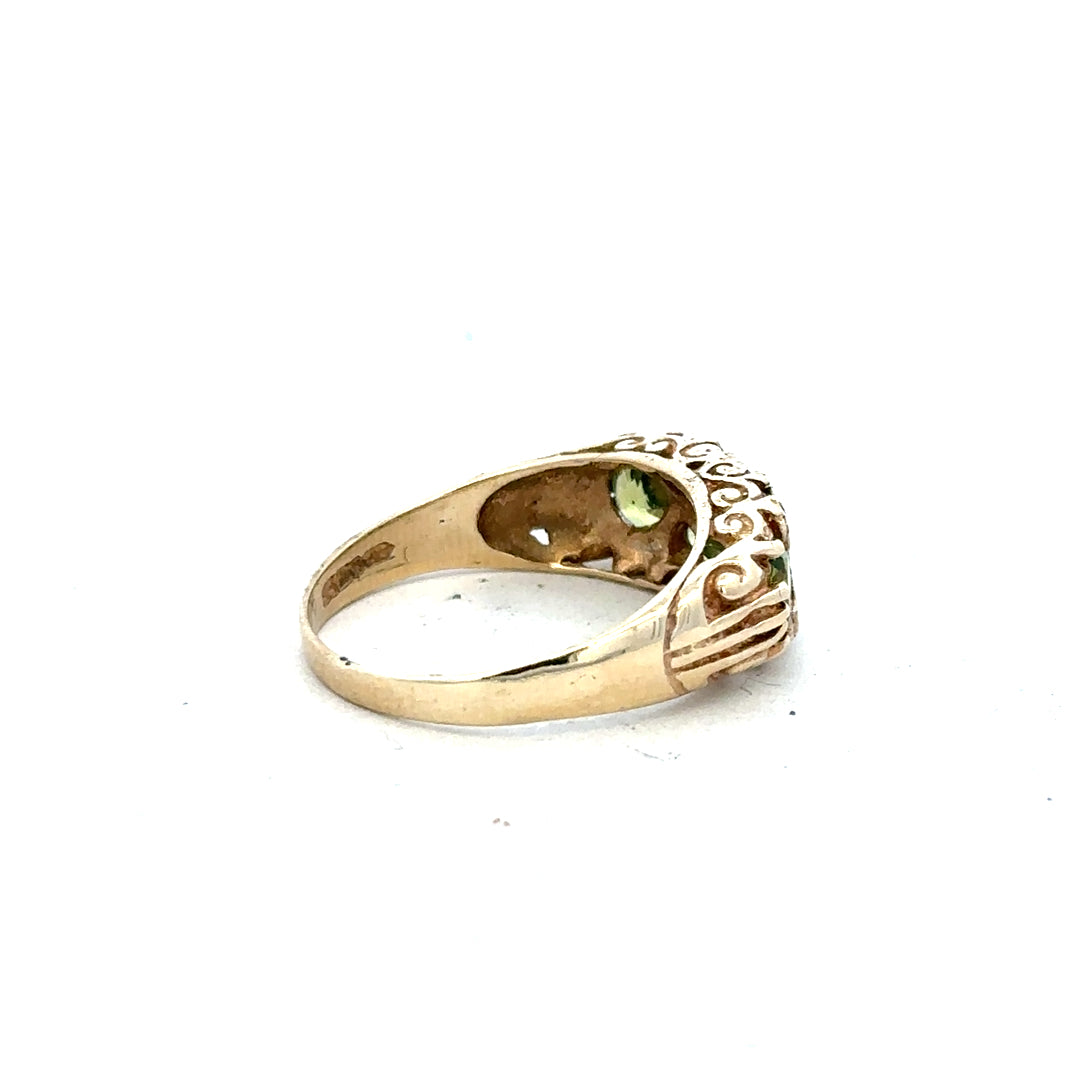 9ct yellow gold ring size P1/2 with a smooth band, unbranded jewelry piece, shown on a plain background.