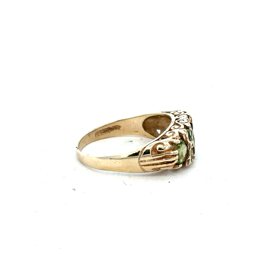 9ct yellow gold ring in size P1/2, showcasing a smooth band with a polished finish, unbranded design.