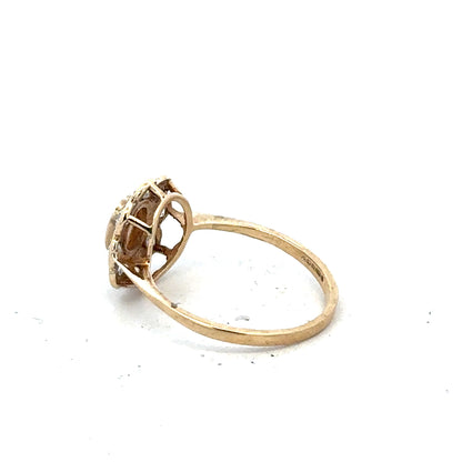 9ct yellow gold ring in size Q with a smooth band, unbranded, showcasing a classic elegant design.