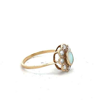9ct yellow gold ring in size Q with a smooth polished finish, unbranded jewelry piece.