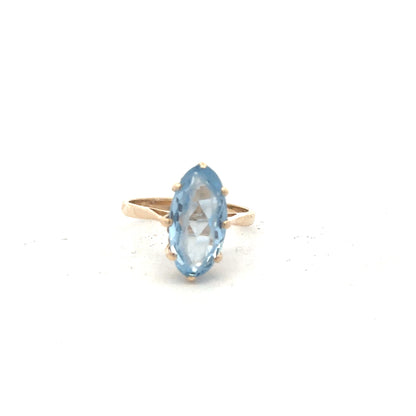 9ct yellow gold ring in size Q, unbranded, featuring a smooth band and polished finish, displayed against a neutral background.