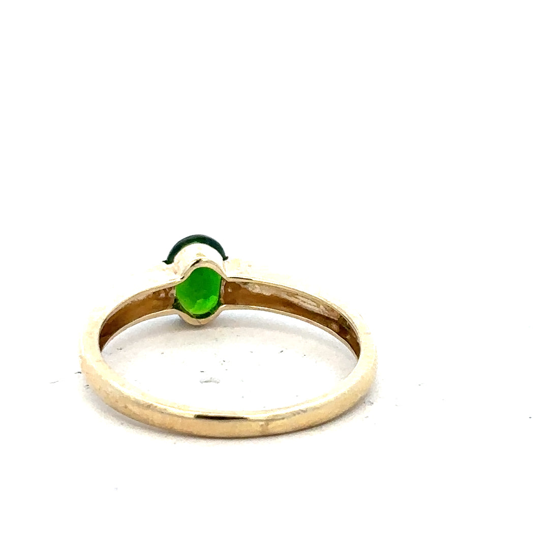9ct yellow gold ring size R with a smooth polished finish, displayed on a plain background.