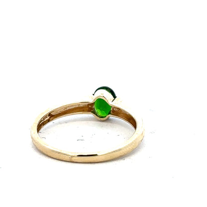 9ct yellow gold ring in size R with a smooth band, unbranded, designed for elegant everyday wear.