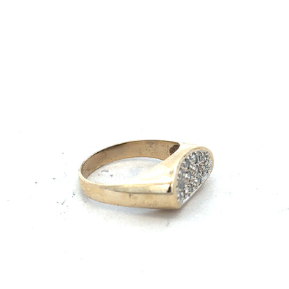 Gold ring in size R made of 9ct yellow gold, featuring a smooth, polished band with a simple, elegant design.