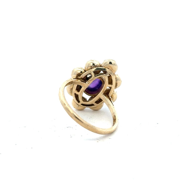 9ct yellow gold ring in size R1/2 with a smooth band, unbranded jewelry, shown in a close-up image.