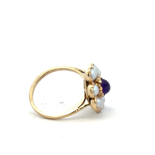 9ct yellow gold ring in size R1/2 with a smooth band, unbranded, showcasing its elegant, polished surface and classic design.