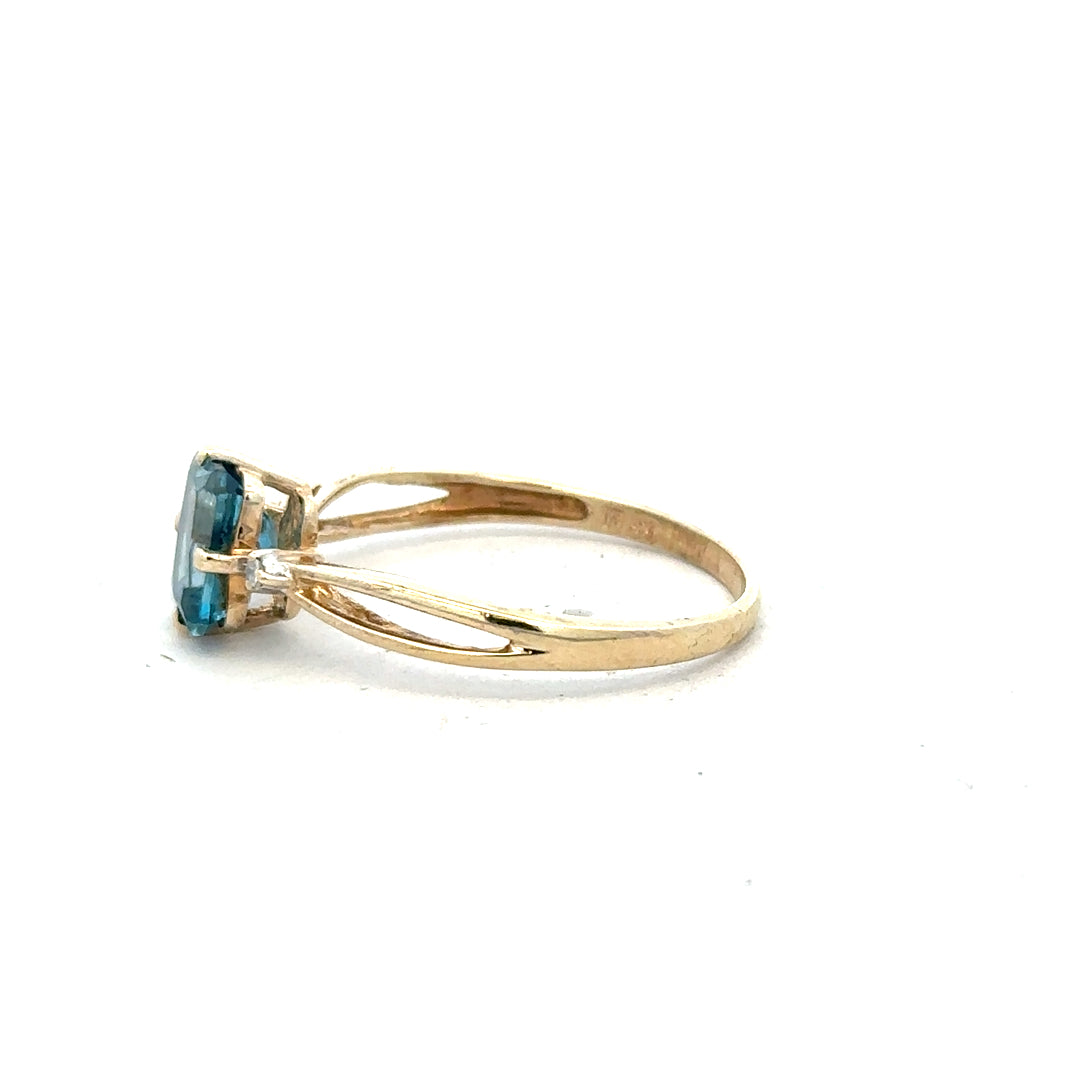 9ct yellow gold ring size S with smooth band, unbranded jewelry, shown on a plain background.