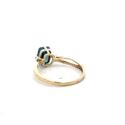 9ct yellow gold ring in size S with a smooth polished finish, unbranded.