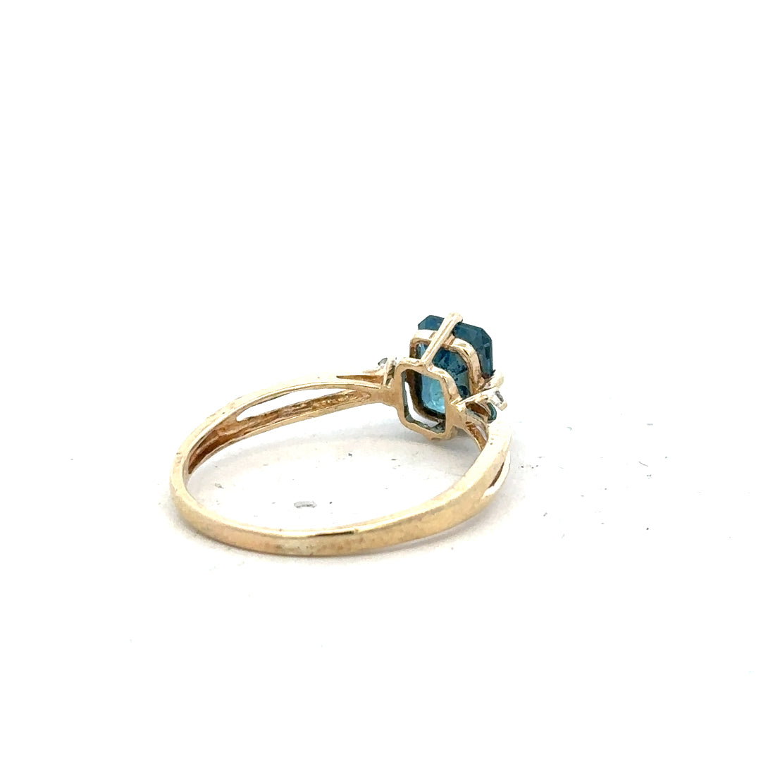 9ct yellow gold ring in size S with a smooth band, unbranded, showcasing its polished finish and classic design.