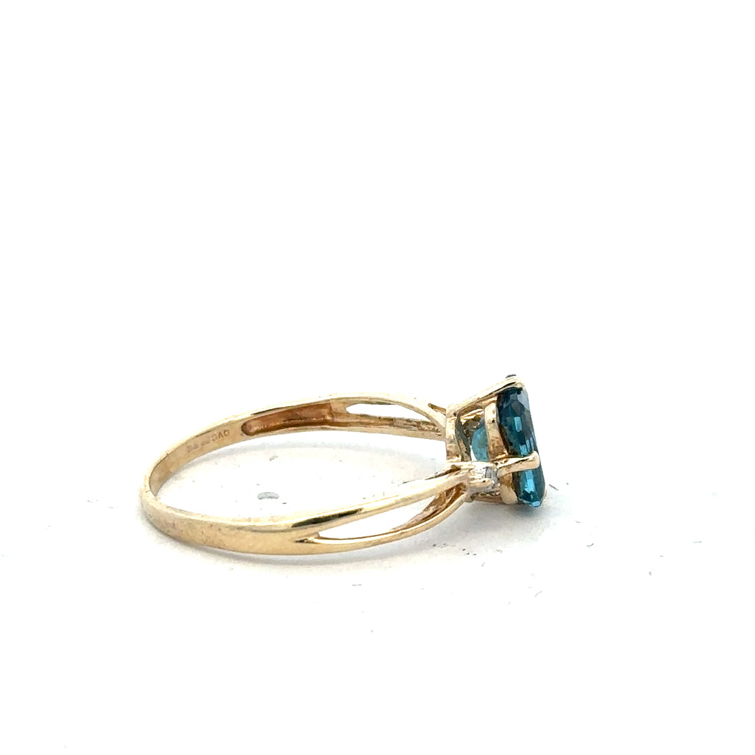 9ct yellow gold ring in size S with a smooth band, unbranded, shiny finish, displayed on a neutral background.