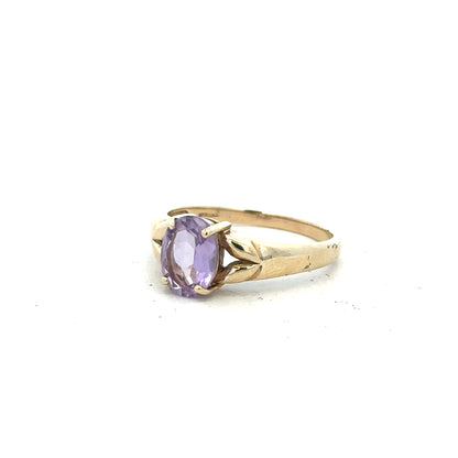 9ct yellow gold ring in size S, unbranded, with a smooth polished finish and classic band design.