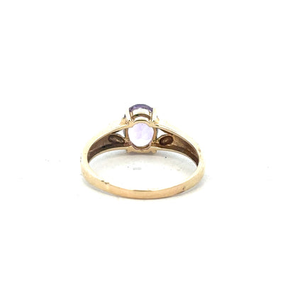 9ct yellow gold ring in size S with a smooth band, unbranded, shown on a neutral background.