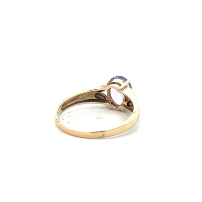 9ct yellow gold ring in size S with a simple band design, unbranded jewelry, shiny and polished surface.