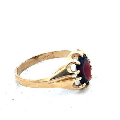 9ct yellow gold ring in size T with a smooth band, unbranded jewelry piece designed for elegant wear.