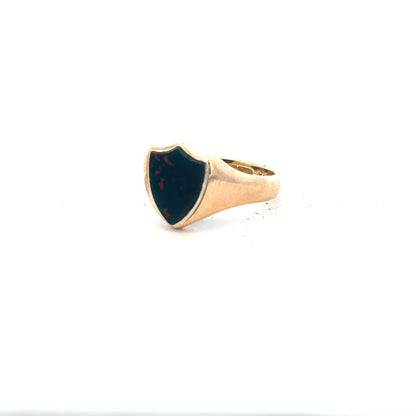 9ct yellow gold ring size T, unbranded jewelry with a smooth polished finish, shown on a plain background.