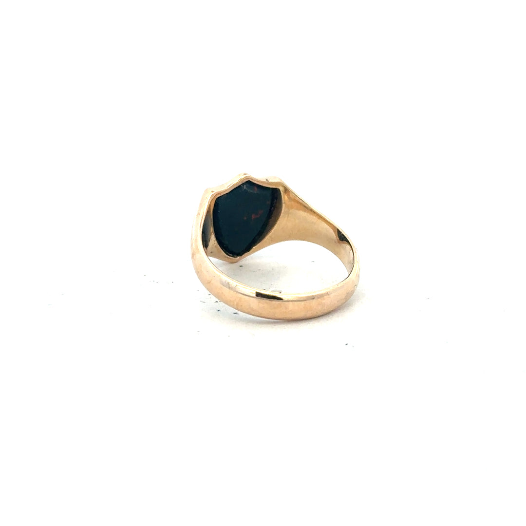 9ct yellow gold ring in size T with a smooth band, unbranded jewelry for elegant everyday wear.