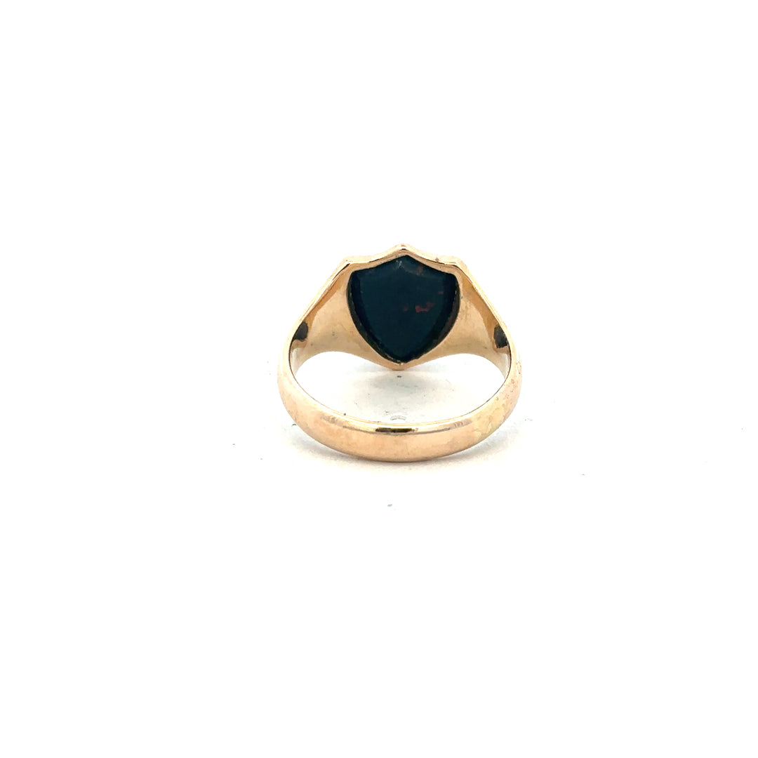 9ct yellow gold ring in size T with a smooth, polished band, unbranded jewelry accessory for elegant style