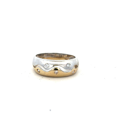 9ct yellow gold ring size U with smooth band, unbranded jewelry piece suitable for everyday wear and elegant occasions.