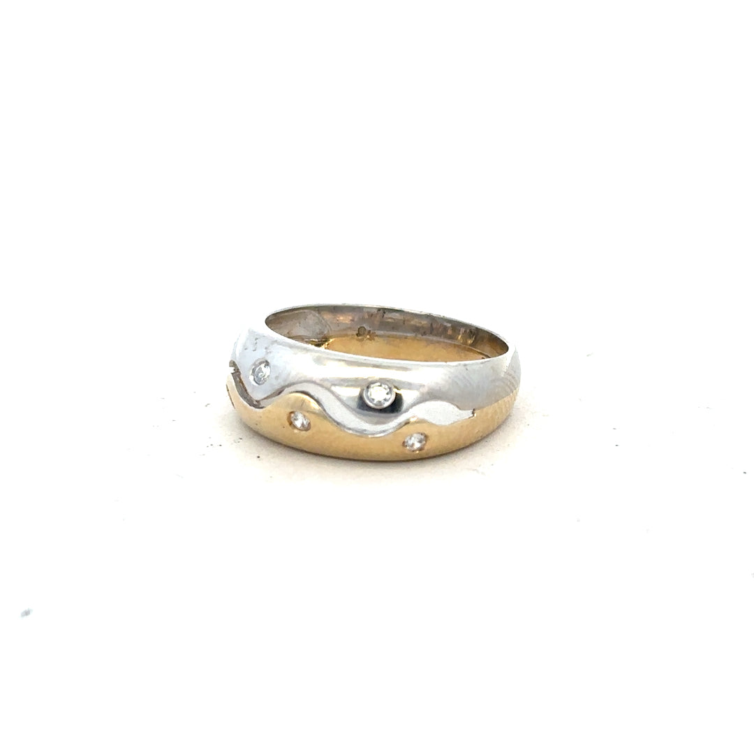 9ct yellow gold ring in size U with a smooth band, featuring a simple, elegant design. Unbranded jewelry piece.