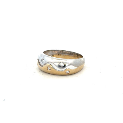 9ct yellow gold ring in size U with a smooth band, featuring a simple, elegant design. Unbranded jewelry piece.