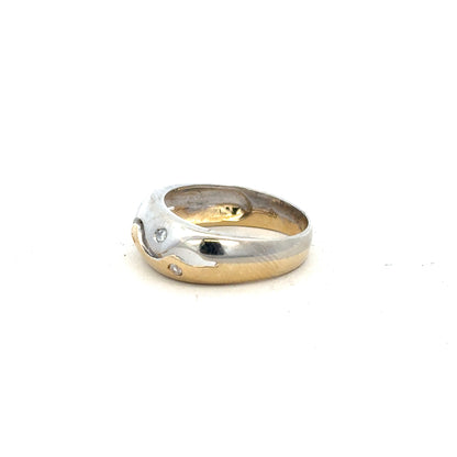 9ct yellow gold ring in size U with a smooth finish, unbranded, displayed on a neutral background.
