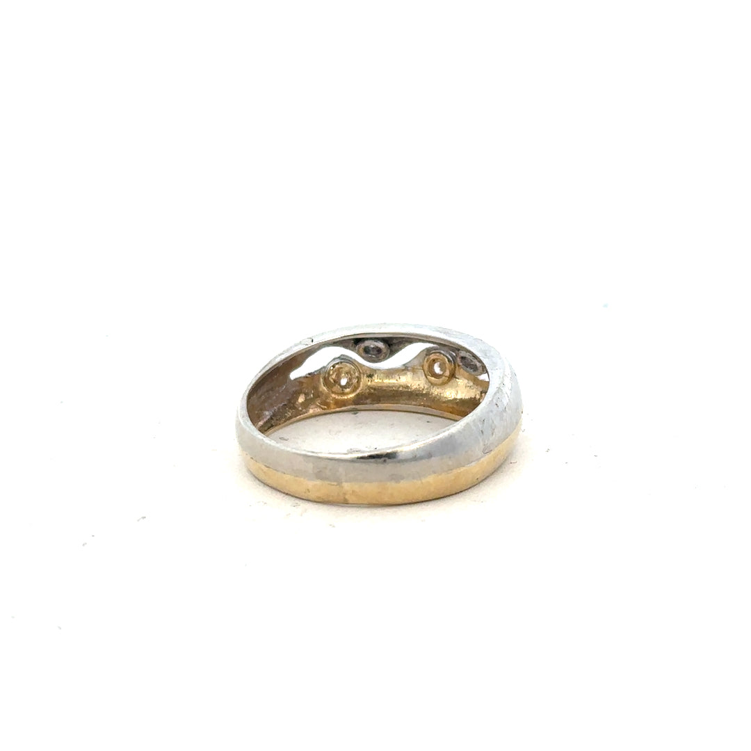 9ct yellow gold ring size U with smooth band, unbranded jewelry piece featuring a polished finish and elegant design.