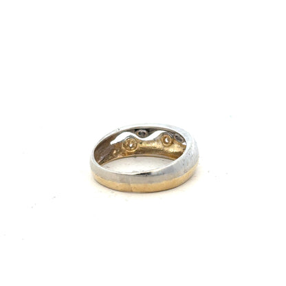 9ct yellow gold ring size U with smooth band, unbranded jewelry piece featuring a polished finish and elegant design.