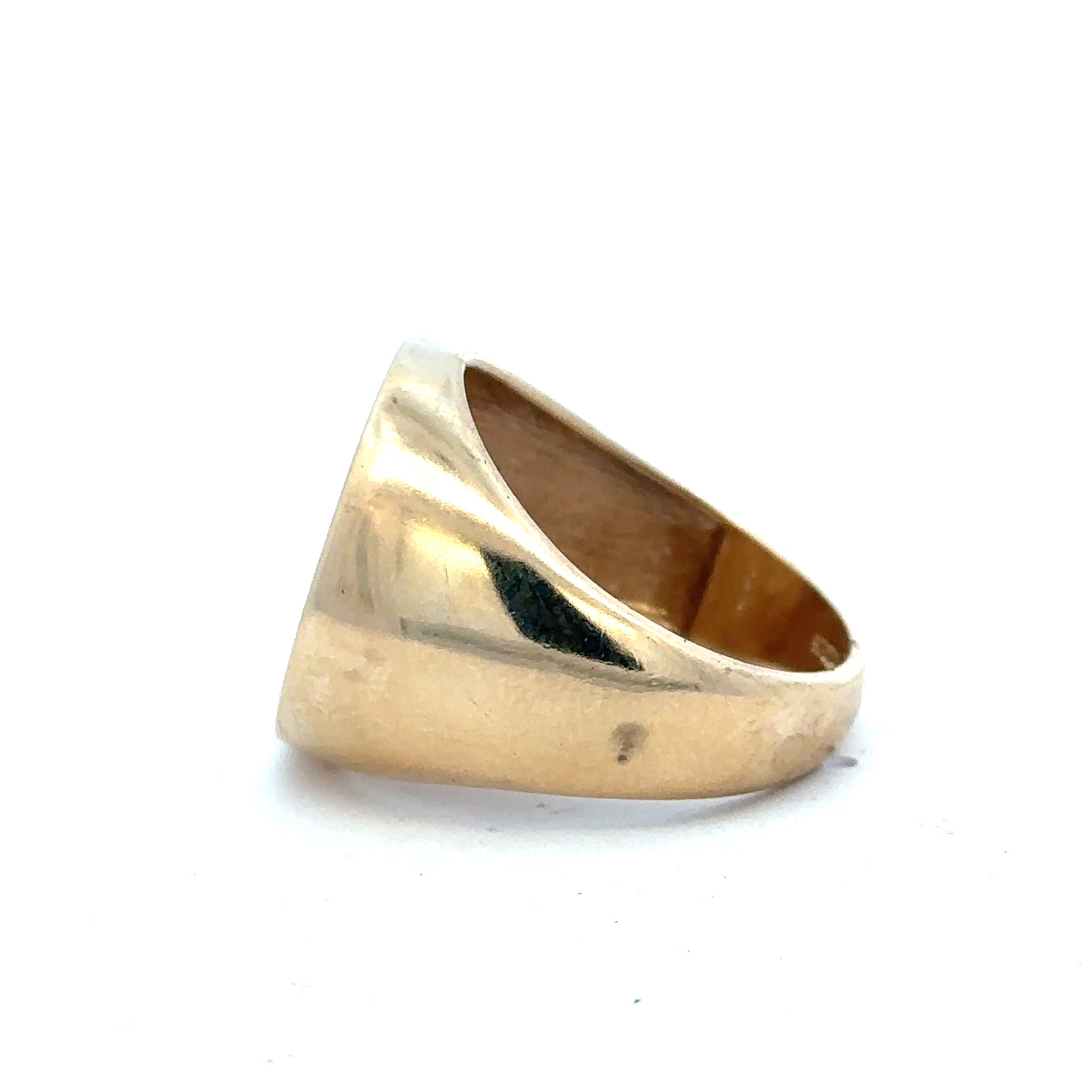 Elegant 9ct yellow gold ring in size U with a smooth band, unbranded jewelry piece.