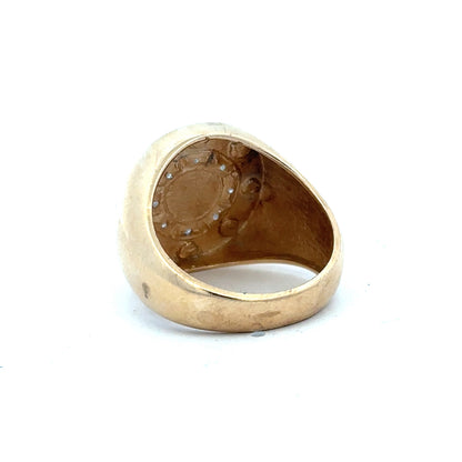 9ct yellow gold ring in size U with a smooth band, unbranded jewelry piece showcasing a classic gold ring design.