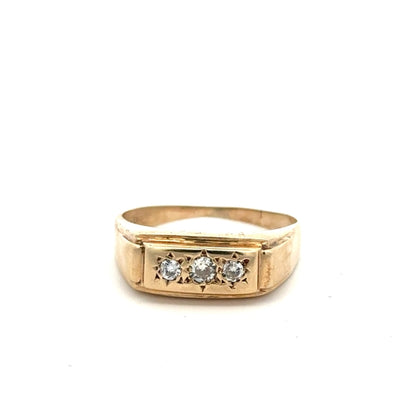 9ct yellow gold ring in size W with a smooth polished finish, unbranded jewelry design.