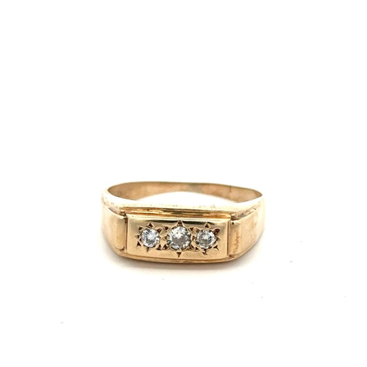 9ct yellow gold ring in size W with a smooth polished finish, unbranded jewelry design.