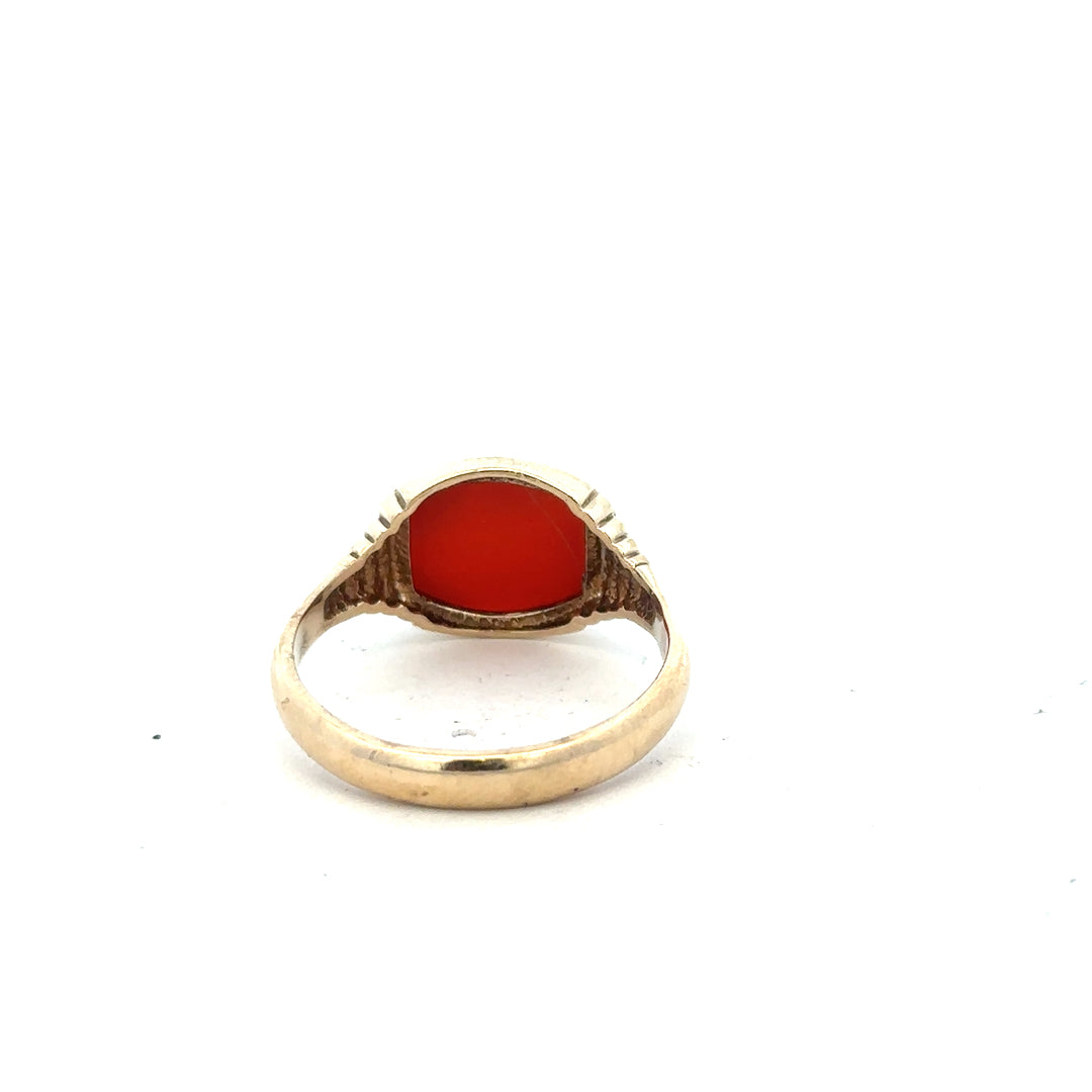 9ct yellow gold ring size Y1/2, unbranded, showcasing a smooth, polished band with a subtle shine.