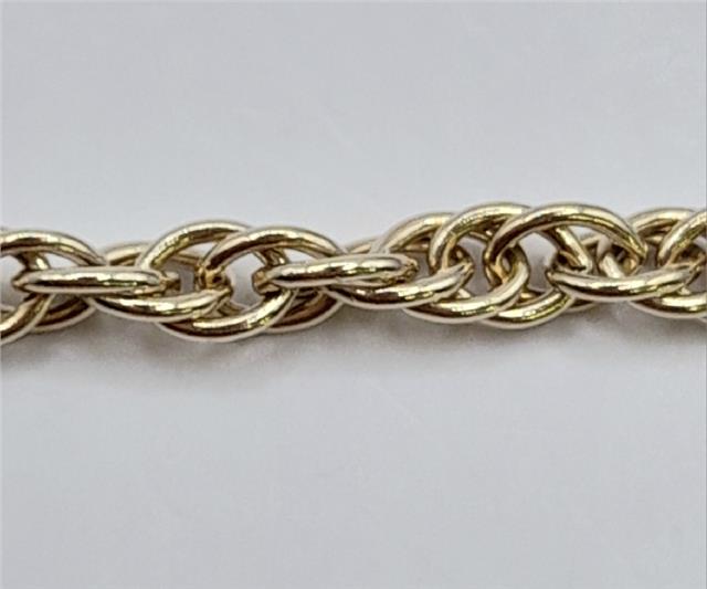9ct yellow gold rope chain, 16-inch length, 9.4g, unbranded jewelry, detailed gold chain with twisted rope design