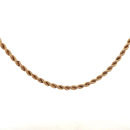 9ct yellow gold rope chain, unbranded, weighing 5.5g, featuring a detailed twisted rope design for a stylish jewelry look.