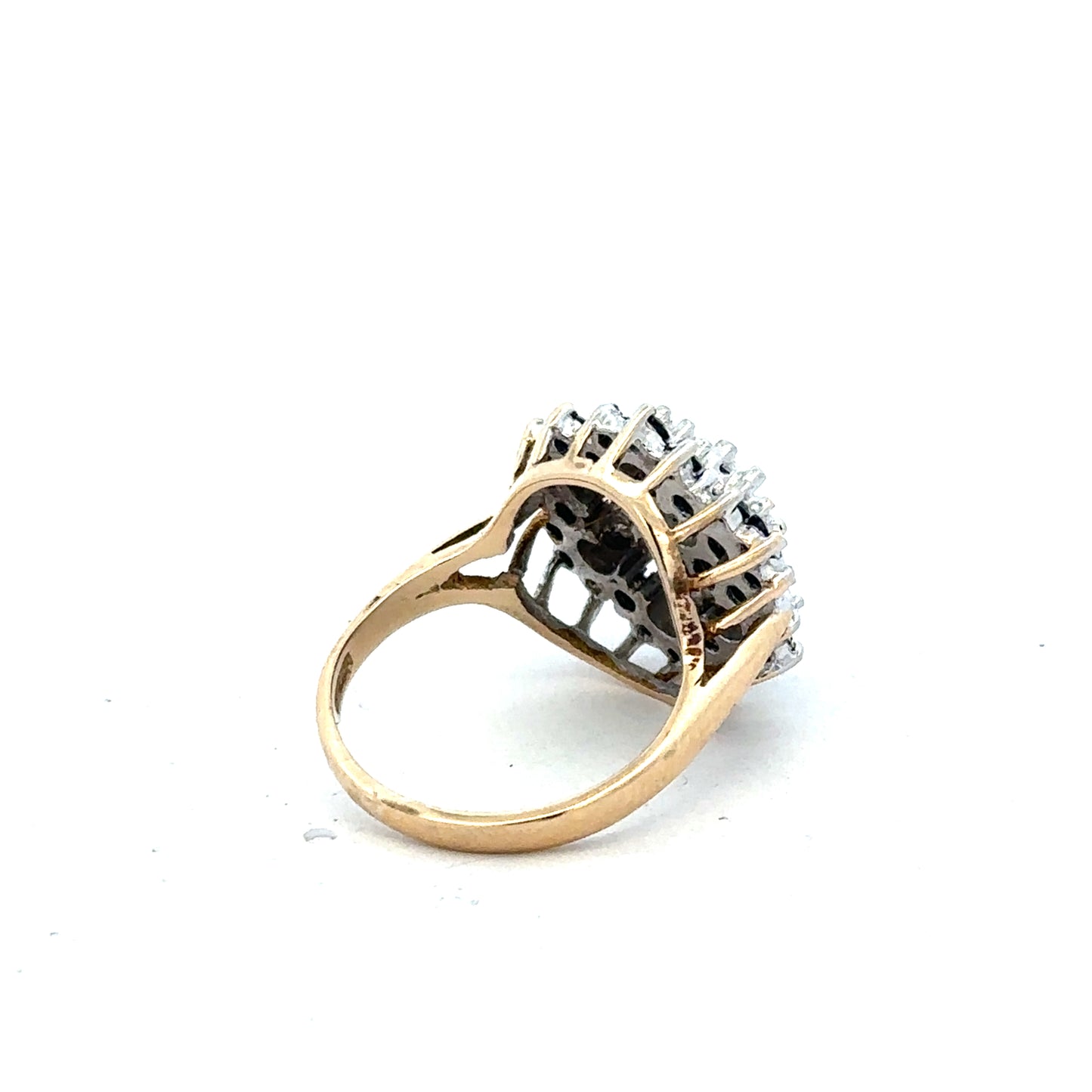 9ct yellow gold sapphire and diamond ring in size K, featuring a vibrant sapphire centerpiece and sparkling diamonds.