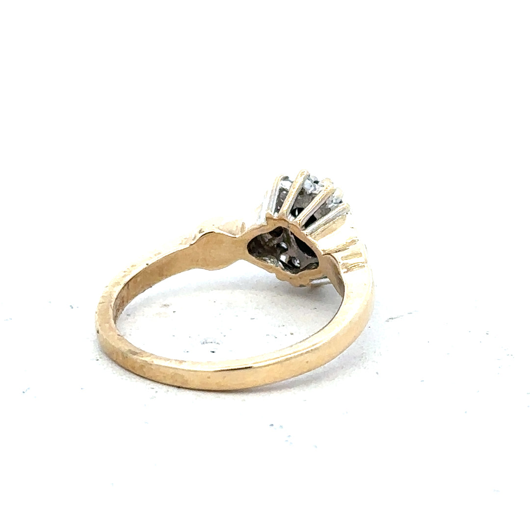9ct yellow gold sapphire and diamond ring in size K1/2, featuring a luxurious gemstone design and elegant craftsmanship.