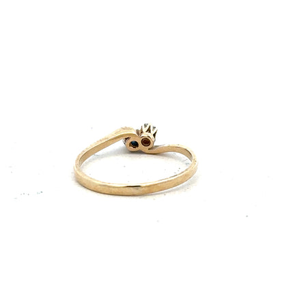 9ct yellow gold sapphire and diamond ring in size M, featuring a sparkling central sapphire with surrounding diamonds.
