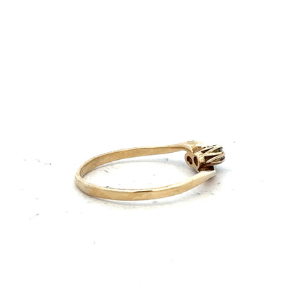 9ct yellow gold sapphire and diamond ring in size M, featuring a detailed design with sparkling gemstones.