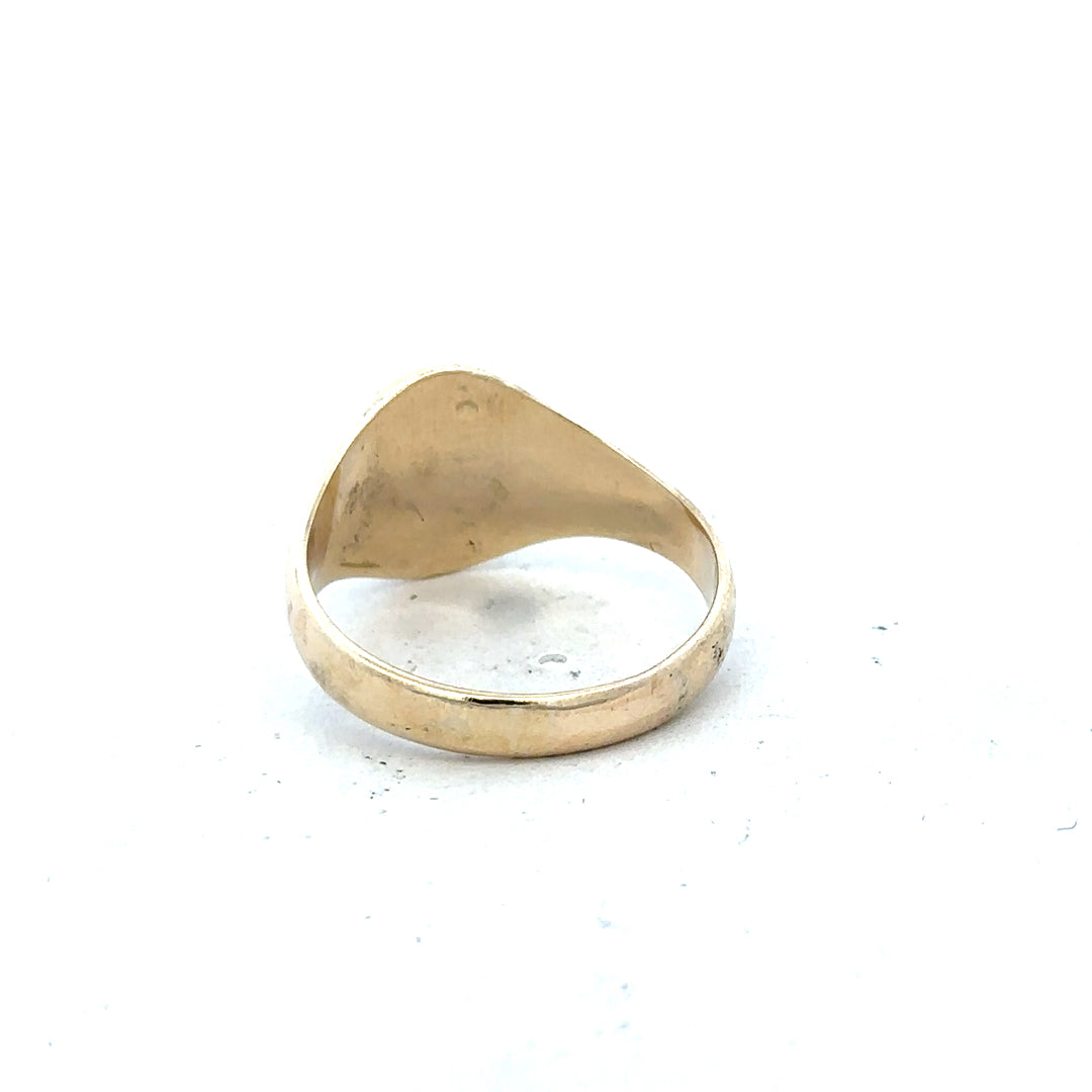 9ct yellow gold signet ring in size X1/2, featuring a classic design, unbranded jewelry, perfect for men or women.