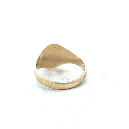 9ct yellow gold signet ring in size X1/2, featuring a classic design, unbranded jewelry, perfect for men or women.