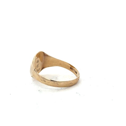 9ct yellow gold signet ring in size Y with a polished finish, unbranded jewelry accessory.