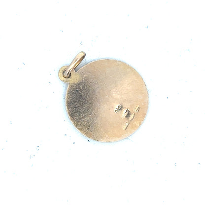 9ct yellow gold St Christopher pendant, unbranded, weighing 3.1g, featuring detailed religious design and polished finish.