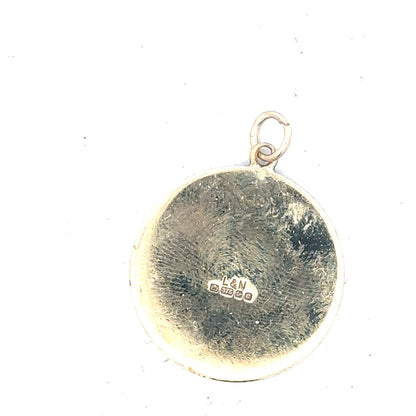 9ct yellow gold St Christopher pendant, unbranded, weighing 4.9g, detailed religious jewelry pendant with intricate design.