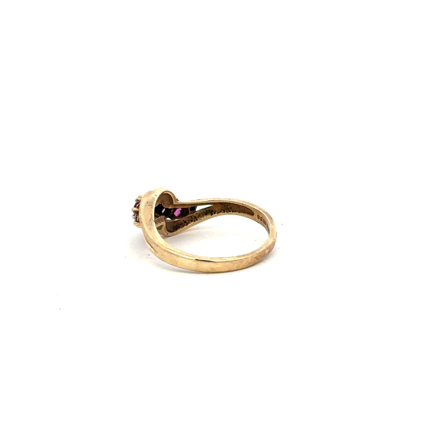 Yellow gold diamond ring in size M1/2, showcasing a delicate unbranded design with sparkling diamonds.