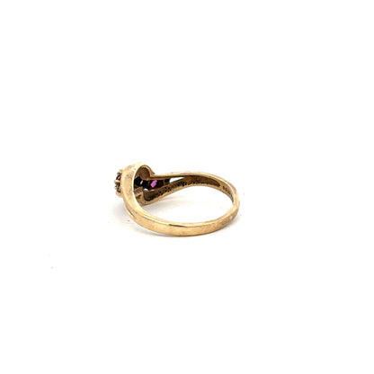 Yellow gold diamond ring in size M1/2, showcasing a delicate unbranded design with sparkling diamonds.